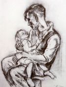 TOM MCGUINNESS (1926-2006), MINER AND CHILD, signed and dated 05 in the margin, numbered 95/200,