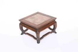 A CHINESE MARBLE INSET HARDWOOD VASE STAND, 19TH CENTURY,