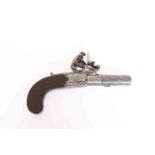 A FLINTLOCK BOXLOCK MUFF PISTOL BY D.