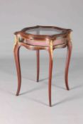 A GILT-METAL MOUNTED BIJOUTERIE TABLE, POSSIBLY AMERICAN, of shaped square form,