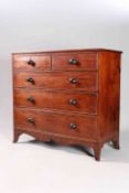 A MID-19TH CENTURY MAHOGANY CHEST OF DRAWERS,