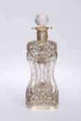 A LATE VICTORIAN SILVER-MOUNTED WRYTHEN GLASS DECANTER, William Comyns & Sons Ltd, London 1896,