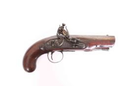 A 19TH CENTURY FLINTLOCK PISTOL, SIGNED CALVERTS, LEEDS,