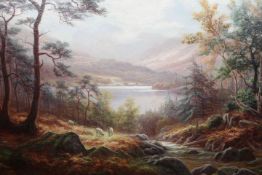 WILLIAM MELLOR (1851-1931), ELTERWATER FROM THE HILL, WESTMORELAND, signed, inscribed verso,