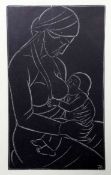 ERIC GILL (1882-1940), MOTHER AND CHILD AND ADAM & EVE IN HEAVEN, two wood engravings, framed.