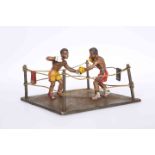 A COLD PAINTED BRONZE OF A BOXING MATCH,