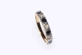 9 carat gold and round sapphire and round diamond half eternity ring