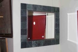 Slate tile surround wall mirror