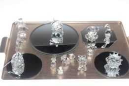 Collection of Swarovski crystal animals and stands