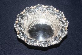 Victorian silver embossed bon bon dish,