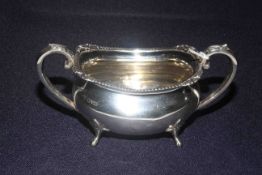 Edwardian silver two-handled basin,