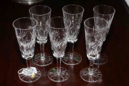 Set of six Waterford crystal goblets