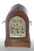 Edwardian mahogany dome topped mantel clock