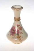 Royal Worcester blush ware vase decorated with floral spray, shape No.