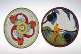 Collection of four Wedgwood Clarice Cliff Bizarre chargers,