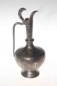 Indian Moorish style metal ewer with cobra handle,