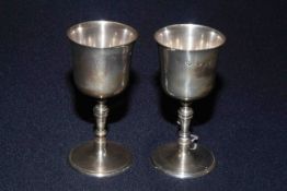 Pair silver goblets, London 1974, 12oz.