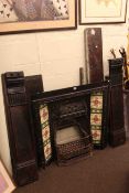Victorian cast and tiled fireplace with slate surround
