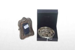 Tiny silver mounted photo frame,