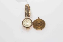 Gold ladies watch and part fob watch (2)