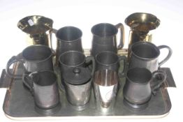 Pair brass shell cases,