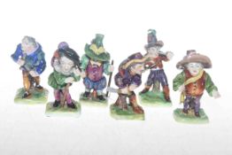 Set of six Volkstedt pottery Mansion House dwarf figures