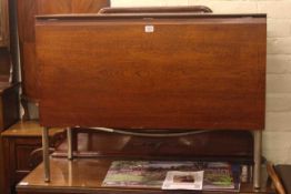 Vintage teak drop leaf dining table on tubular legs