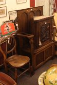 Oak box seat hallstand,