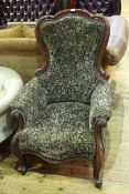 Victorian mahogany framed shaped back gents chair