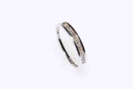 Platinum channel set princess cut diamond half eternity ring