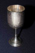 Victorian silver goblet with engraved decoration,