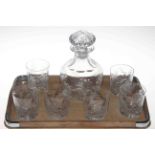 Royal Brierley crystal whisky decanter and six tumblers
