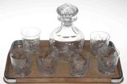 Royal Brierley crystal whisky decanter and six tumblers