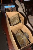 Two brass and silvered longcase clock dials one by Henderson of Scarborough,