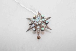 Opal star design pendant
