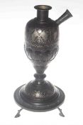 Indian Mughal style metal hookah base, 32.