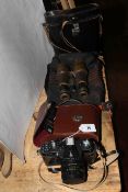 Zenit TTL camera and three pairs of binoculars