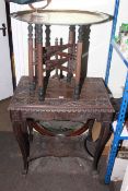 Victorian carved oak occasional table,