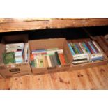 Books: Four boxes with over seventy books and pamphlets including novels,