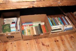 Books: Four boxes with over seventy books and pamphlets including novels,