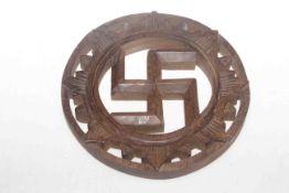 Black Forest carved wood Nazi plaque