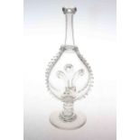 Antique glass flask in the form of bellows,