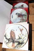 Collection of six Spode birds of prey plates,