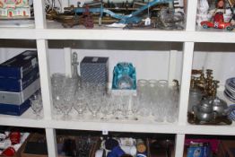 Collection of crystal glass including decanters and a collection of metalwares