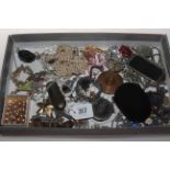 Box with mostly costume jewellery