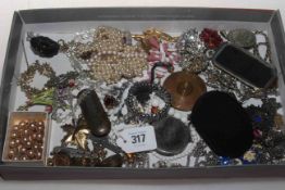 Box with mostly costume jewellery