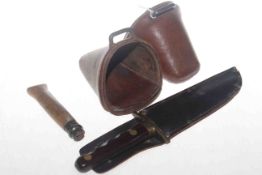 Two leather stirrups,