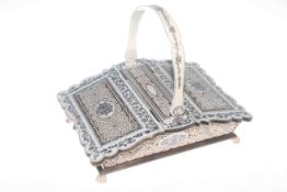 19th Century Anglo-Indian Vizagapatam basket shaped sewing box