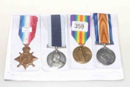 First World War medals for 15484 PTE J Watts (4)