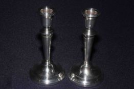 Pair silver loaded candlesticks